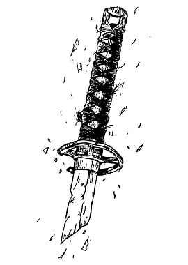 Monochrome Katana Illustration