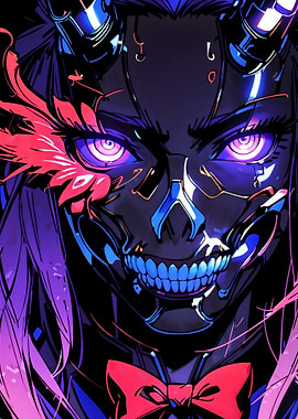 Cyberpunk Demon Girl Portrait