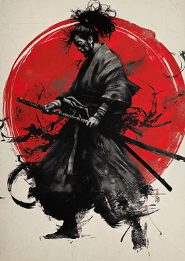 Samurai Warrior with Dual Swords