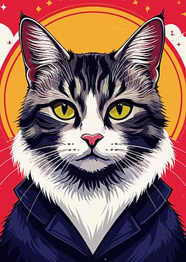 Cat in Suit Portrait