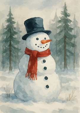 Snowman Watercolor