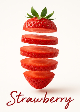 Sliced Strawberry Still Life