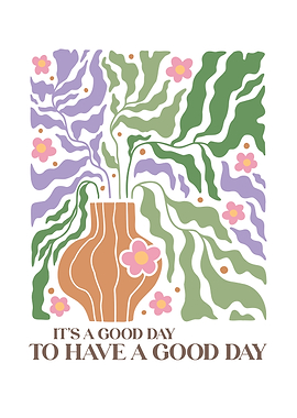 Good Day Floral Vase Art Print