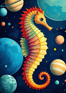 Rainbow Seahorse Space