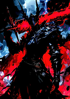 Dark Knight with Red Sword