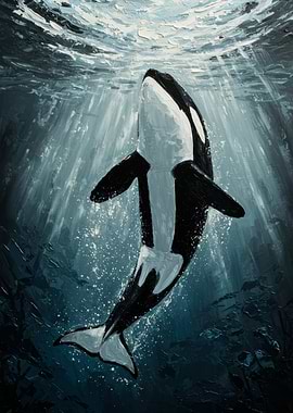 Orca Underwater Painting