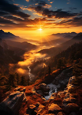 Mountain Valley Sunset