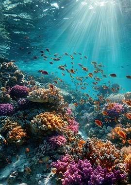 Underwater Coral Reef with Fish