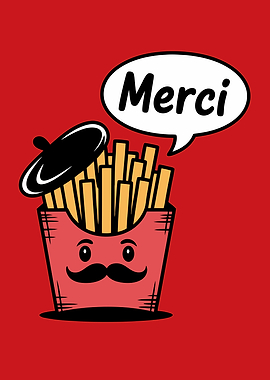 French Fries with Beret and Merci