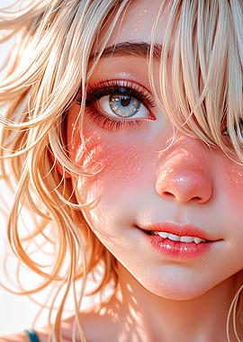 Anime Girl Close-Up Portrait