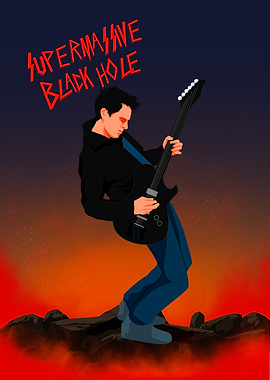 Supermassive Black Hole Guitarist Illustration