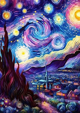 Starry Night Cityscape