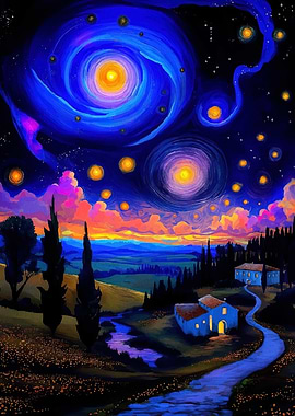 Starry Night Landscape
