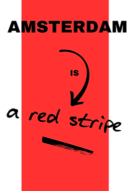 Amsterdam Red Stripe Text Art