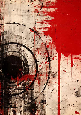 Abstract Red and Black art