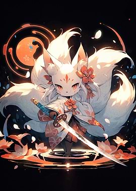 Anime Fox Girl Katana