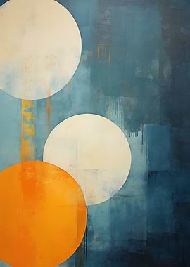 Abstract Circles on Blue