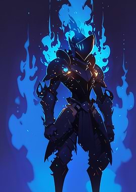 Blue Knight in Flames