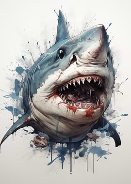 Shark with Bloody Mouth