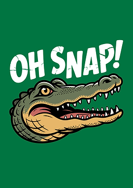 Oh Snap! Alligator Cartoon Illustration