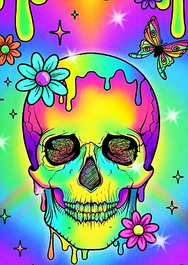 Psychedelic Skull Butterfly