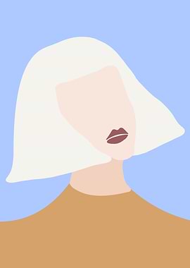 Minimalist Woman Portrait with Blonde Hair