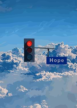 Hopeful Traffic Light in the Sky