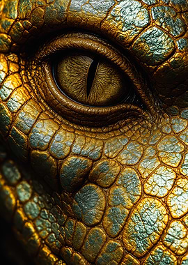Golden Dragon Eye Close-Up