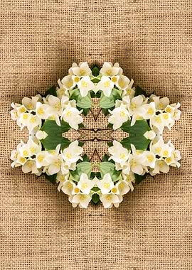Floral Kaleidoscope on Burlap
