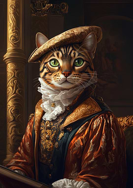 Regal Cat Portrait | Aristocrat Wall Art