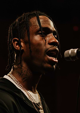 Travis Scott performing live on stage