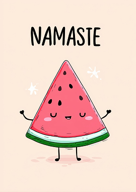 Namaste Watermelon Cartoon