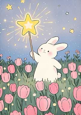 Cute Bunny Star Wand Tulips
