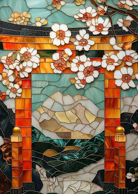 Stained Glass Torii Gate