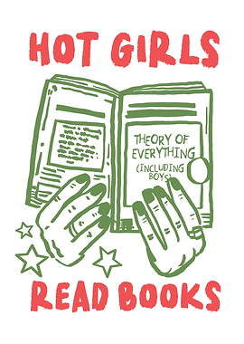 Hot Girls Read Books Illustration