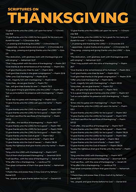 Thanksgiving Scriptures List