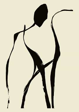 Abstract Figure Ink Drawing