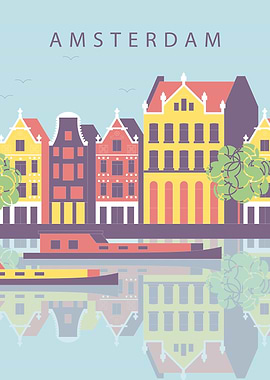 Amsterdam Cityscape Illustration