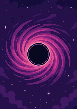 Purple Black Hole in Space | Silent Spiral