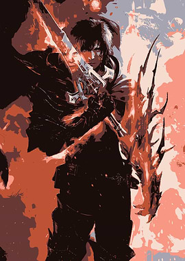 Warrior with Sword Digital Art