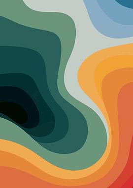 Abstract Layered Color Waves