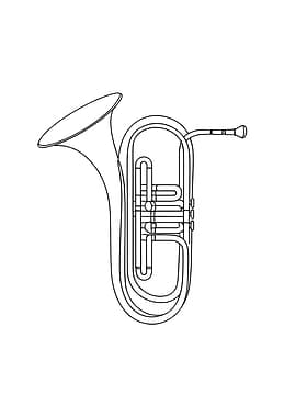 Euphonium Minimalist Line Art