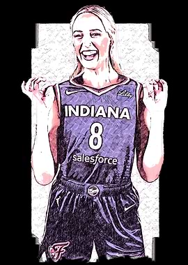 Indiana Fever Basketball Player Illustration