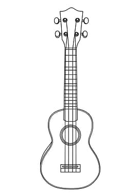 Ukulele Minimalist Line Art