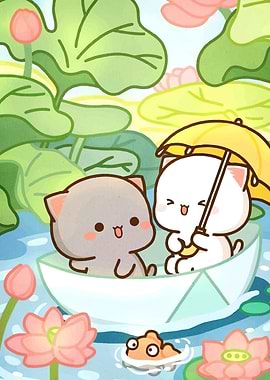 Cute Cats Boat Umbrella