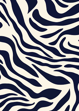 Zebra Stripes Pattern in Navy and Beige