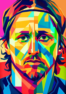 Luka Modrić Portrait in Geometric Style