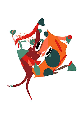 Abstract Cartoon Character with Big Eyes