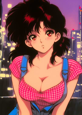 Anime Girl in Cityscape