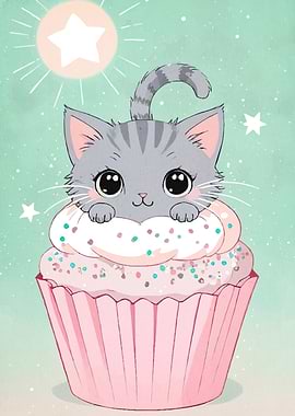 Cute Cat Cupcake